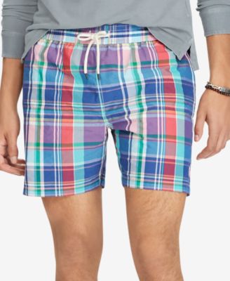 plaid swim trunks