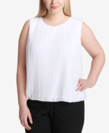 Plus Size Pleated Bubble Top