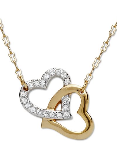 Swarovski Pendant, Interlocking Crystal Hearts - Jewelry & Watches - Macy's