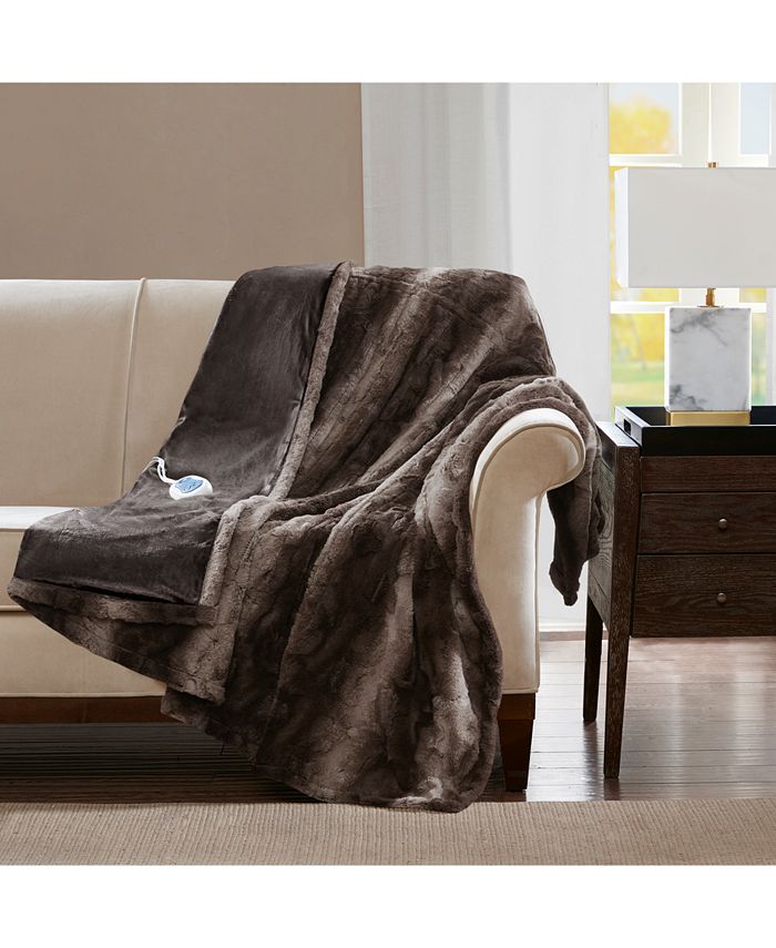 Beautyrest Zuri Electric FauxFur Throw, 50" x 70" Macy's