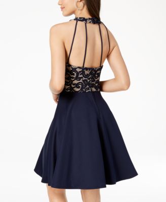 macys navy lace dress