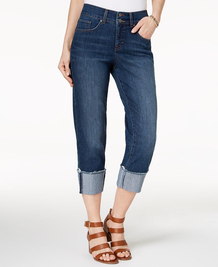 Style & Co Tummy-Control Cuffed Jeans, Created for Macy's - Macy's