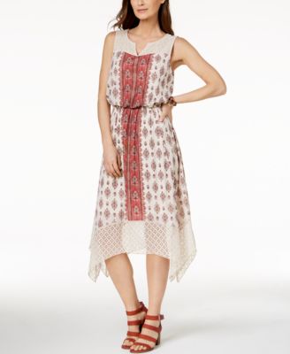 Style & Co - Lace-Trim Midi Dress