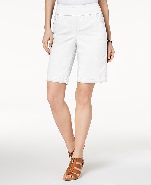 Style & Co Petite Pull-On Comfort-Fit Bermuda Shorts, Created for Macy ...