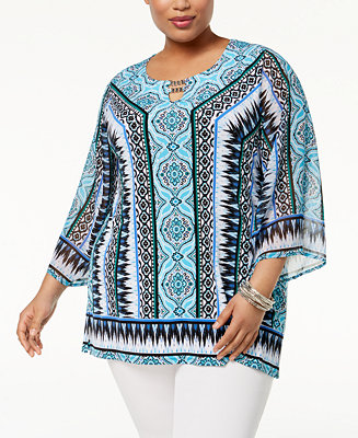 JM Collection Plus Size Embellished Tunic, Created for Macy's & Reviews ...