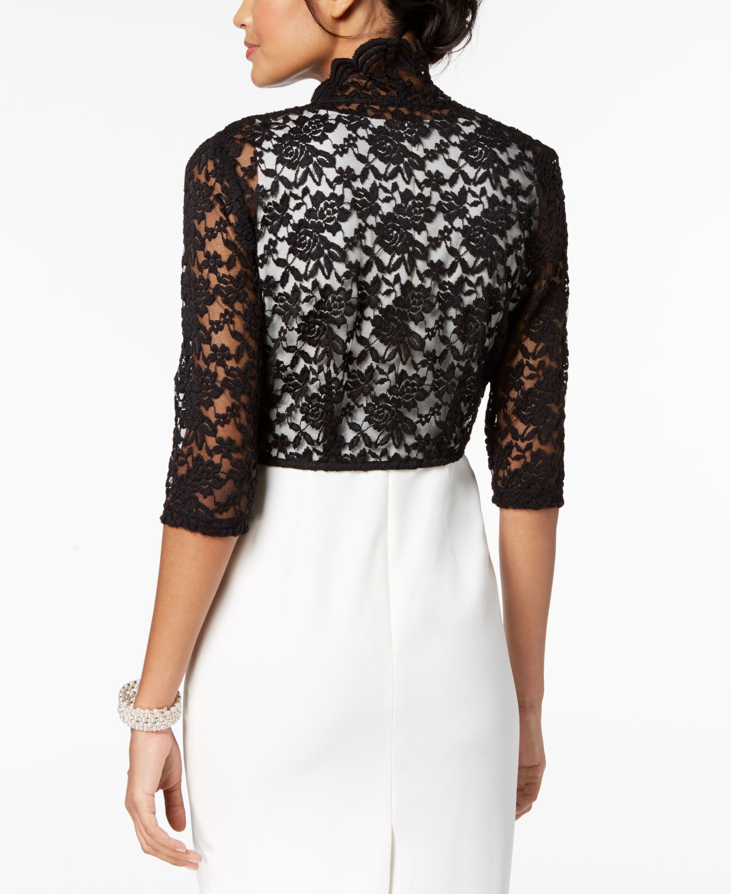 Женские болеро Connected Scalloped Lace Shrug, цвет: Чёрный — фото 2
