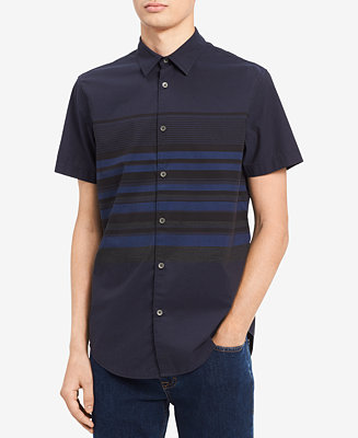 Calvin Klein Jeans Men's Horizontal Striped Shirt & Reviews - Casual ...