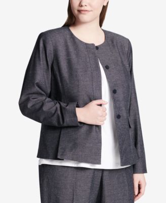 Calvin Klein - Plus Size Collarless Blazer
