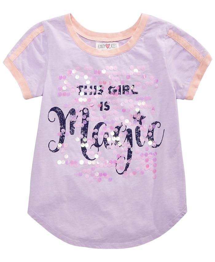 Kandy Kiss Sequined Graphic-Print T-Shirt, Big Girls - Macy's