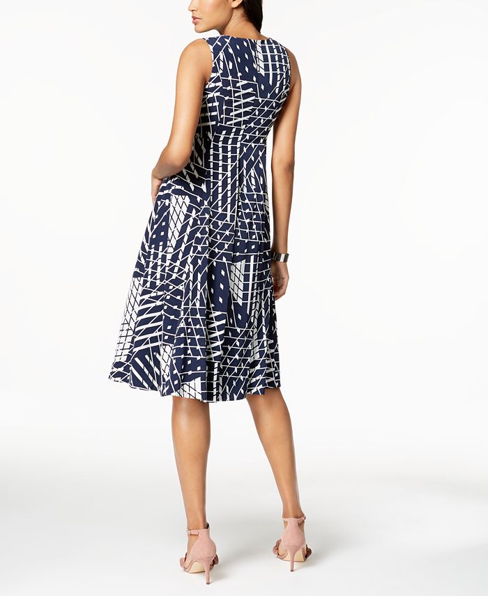 Alfani Pleated Fit & Flare Midi Dress, Created for Macy's - Macy's