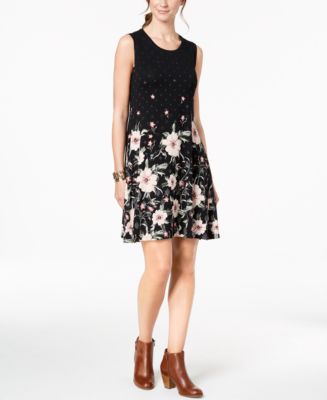 Style & Co Printed A-Line Dress, Created for Macy's - Macy's