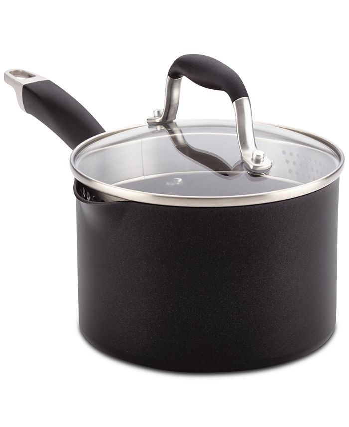 Anolon Advanced Onyx HardAnodized NonStick Straining 2Qt. Saucepan