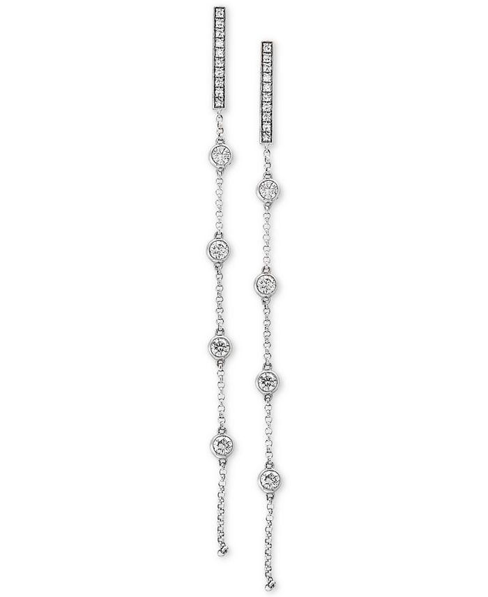 EFFY Collection - Diamond Linear Drop Earrings (1/2 ct. t.w.) in 14k White Gold