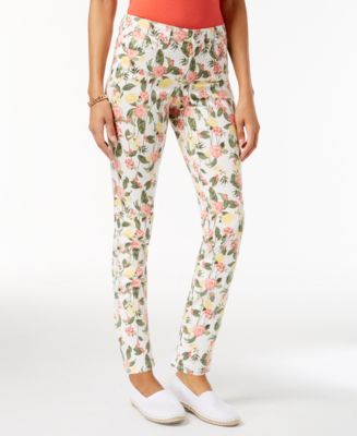 Charter Club Petite Floral-Print Skinny Jeans, Created for Macy's - Macy's