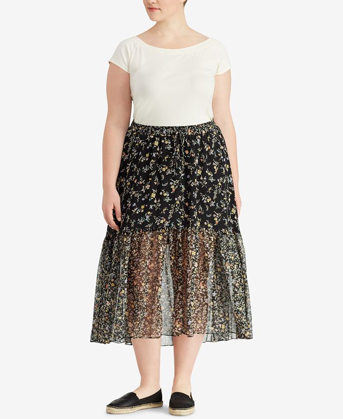 Golden Meadow Floral Georgette Maxi Skirt for Women Featuring a Gentle Flow Lightweight Comfort, and Feminine Charm main image 0