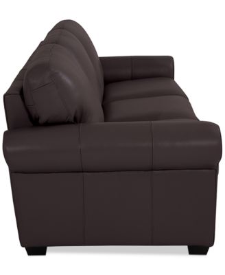 Orid 84" Leather Roll Arm Sofa