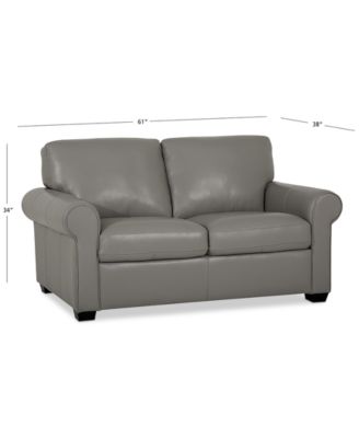 Orid 59" Leather Roll Arm Loveseat
