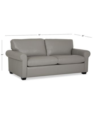 Orid 77" Full Roll Arm Leather Sleeper, Created for Macy's