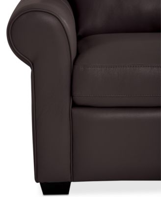 Orid 84" Leather Roll Arm Sofa