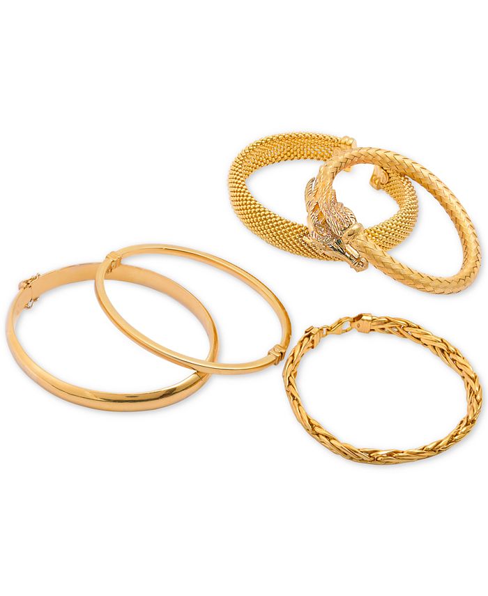 Italian Gold - Woven Link Chain Bracelet in 14k Gold