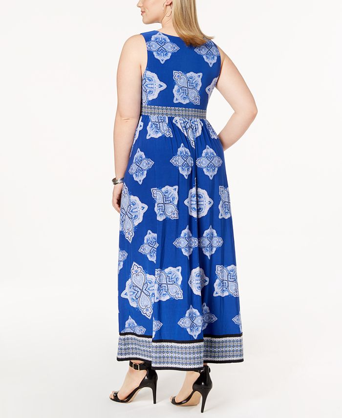Inc International Concepts Inc Plus Size Printed Surplice Neck Maxi Dress Created For Macys