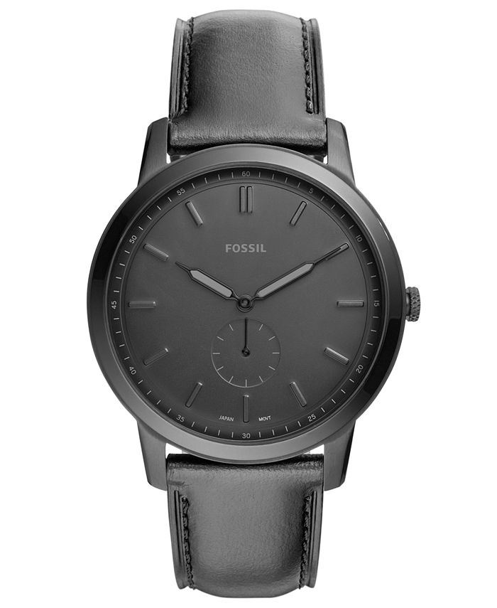 Fossil Men's Minimalist Black Leather Strap Watch 44mm & Reviews - All  Watches - Jewelry & Watches - Macy's