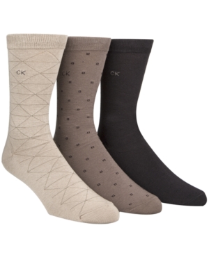 Calvin Klein Men's Socks Fashion Geometric Crew 3 Pack