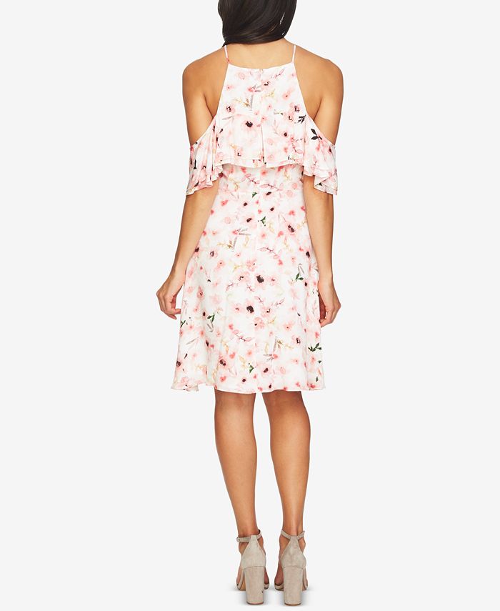 Cece Cascading Ruffle Halter Neck Dress Sleeveless Dress Cece Cascading Ruffle  Halter Dress Maxi Dress