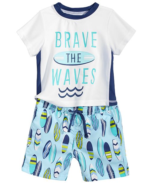 First Impressions 2Pc. Rash Guard & Swim Trunks Set, Baby Boys, Created for Macy's & Reviews