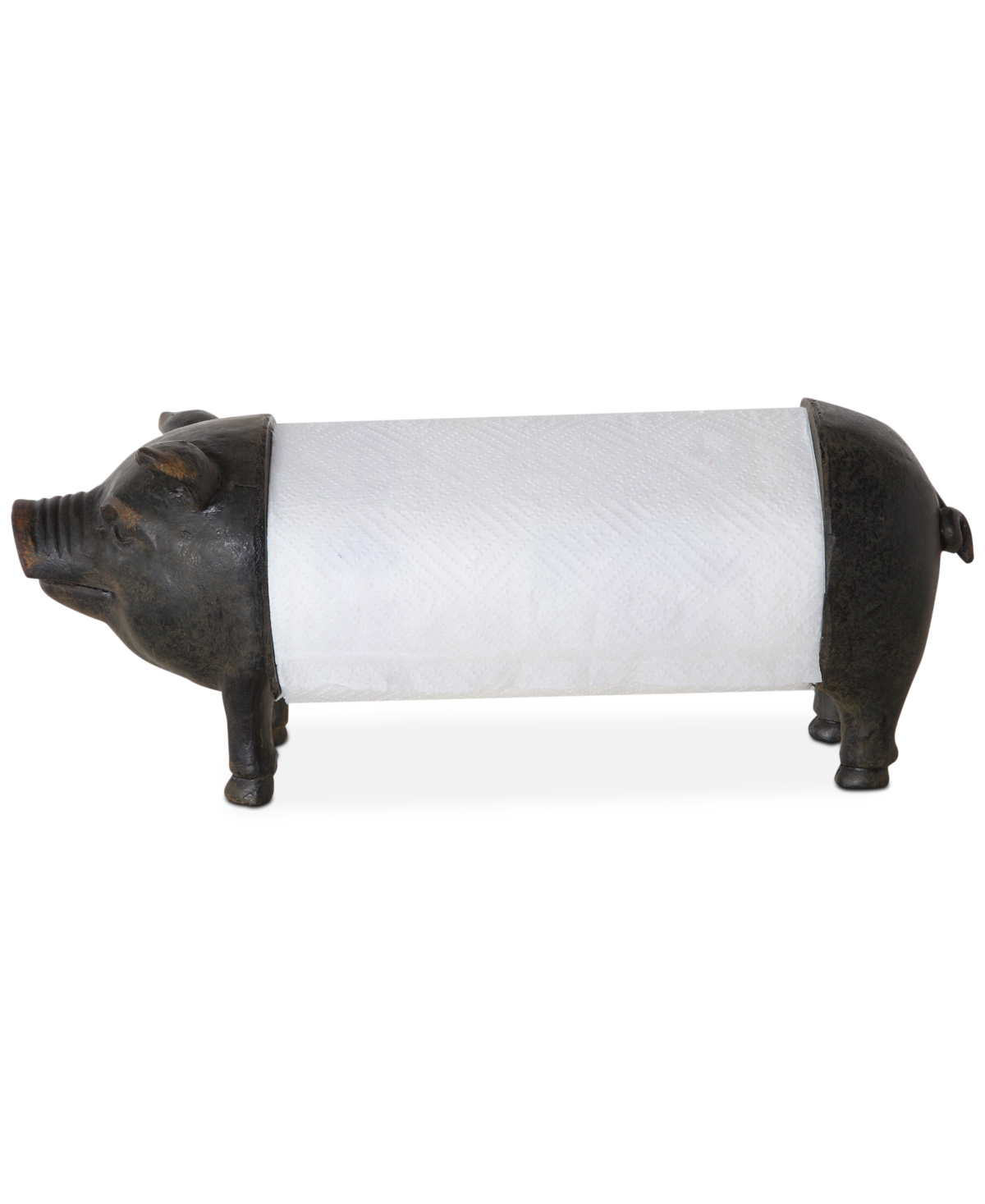 Pig Shaped Paper Towel Holder - Black