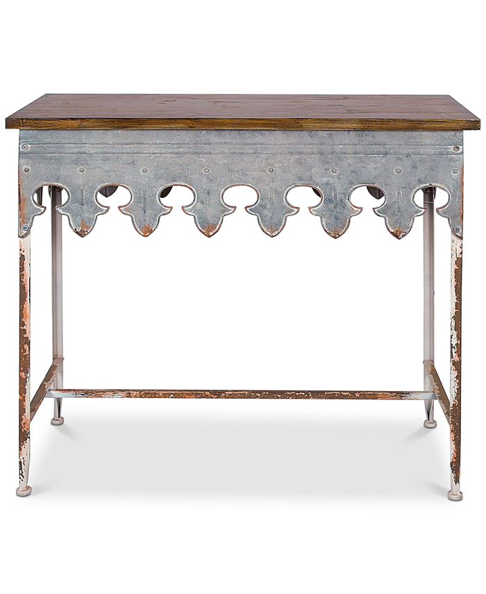 3R Studio - Metal Scalloped Edge Table with Wood Top