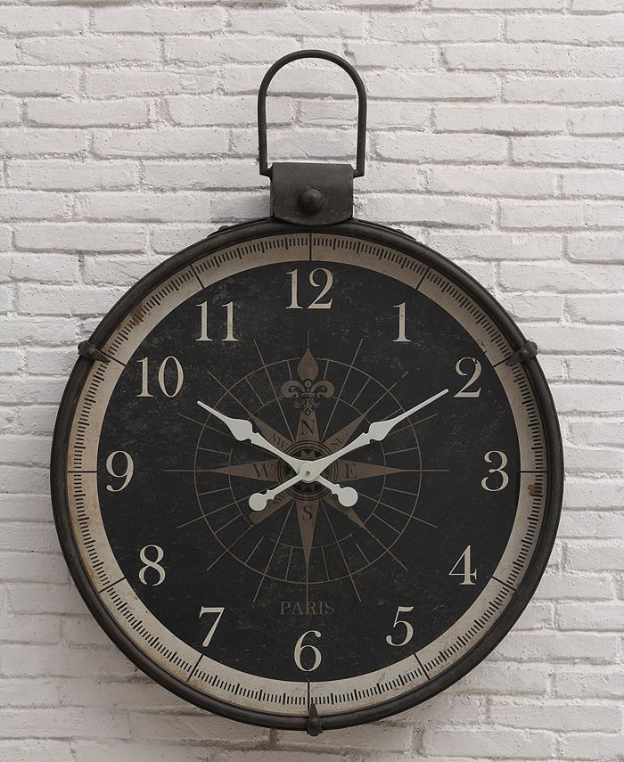 3R Studio Metal Compass Wall Clock Macy's
