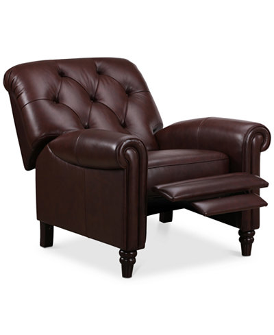 Martha Stewart Collection Bradyn Leather Pushback Recliner, Created for Macy&#39;s - Furniture - Macy&#39;s