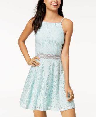 City Studios - Juniors' Lace Fit & Flare Dress