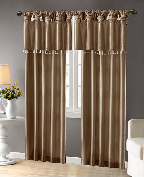 Madison Park Emilia 50 X 26 Lined Faux Silk Twisted Tab Curtain