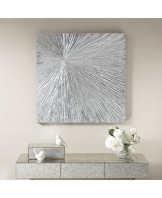 Sunburst Silver-Tone Resin Dimensional Box Wall Art