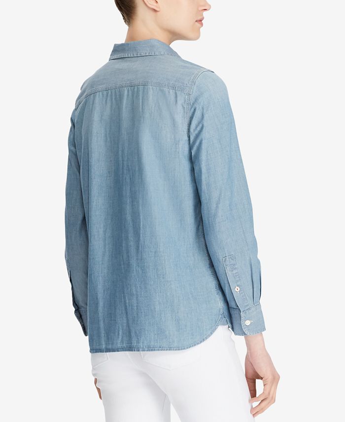 Lauren Ralph Lauren Cotton Button-Down Shirt - Macy's