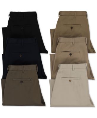 Men’s Premium No Iron Khaki Straight-Fit Stretch Flat-Front Pants