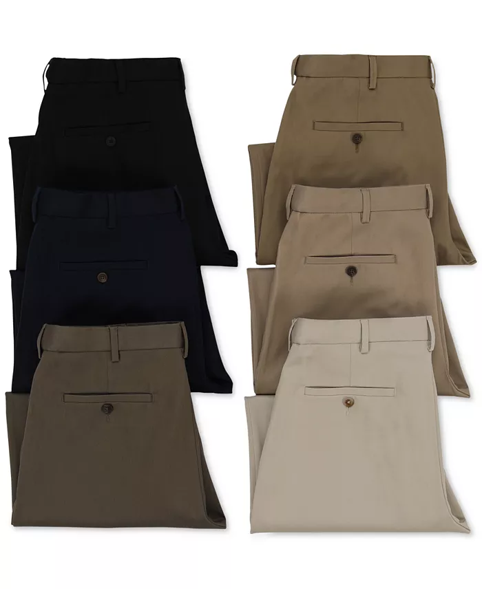 Men’s Premium No Iron Khaki Straight-Fit Stretch Flat-Front Pants - thumbnail 7