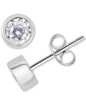 image of Diamond Bezel Stud Earrings (1/4 ct. t.w.) in 14k Gold (Also available in 14k Rose Gold and 14k White Gold)