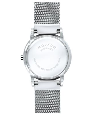 Women's Swiss Museum Classic Stainless Steel Mesh Bracelet Watch 28mm