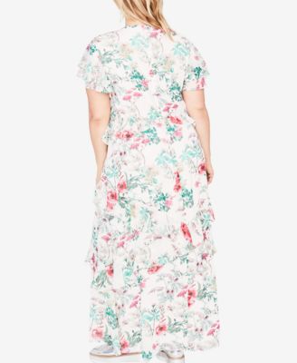 RACHEL Roy Women's Plus Size Leo Flounce Maxi Dress - Breezy Summer Dress With Pleating - View #7