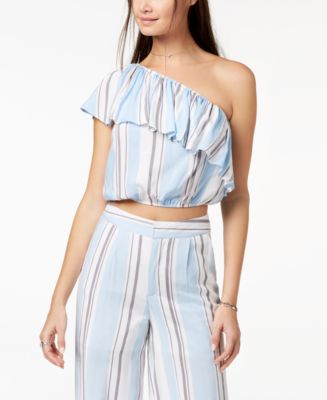 The Edit By Seventeen Juniors' One-Shoulder Crop Top, Created for Macy ...