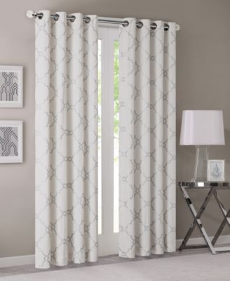 Saratoga Fretwork Print Grommet Top Window Curtain Panel, 50"W x 84"L