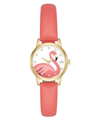 kate spade new york - Women's Mini Metro Pink Leather Strap Watch 26mm