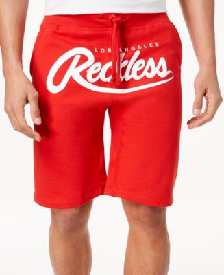 Young and Reckless Bottoms Big R Script SweatShorts- Red Shorts - Mens 11646893967