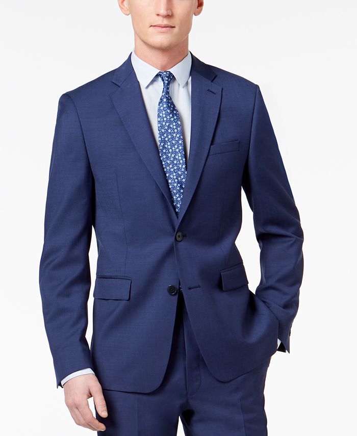 Calvin Klein Men's Skinny Fit Infinite Stretch Blue Twill Suit Jacket ...