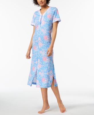 Miss Elaine - Rose-Print Knit Robe