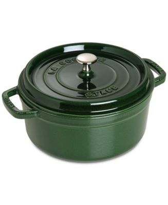 Staub Cast Iron 5.5-Qt Round Dutch Oven in Basil - Macy's