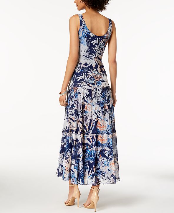 Nine West Floral Tiered Maxi Dress & Reviews - Dresses - Women - Macy's